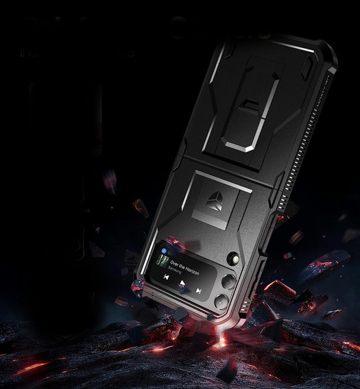 Armored Case for Samsung Galaxy Z Flip 4 5G, Dexnor Clip Holder, black