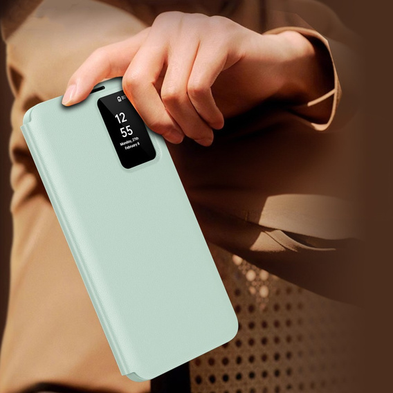 Flip case for Samsung Galaxy S23 Ultra, Smart View Wallet, green