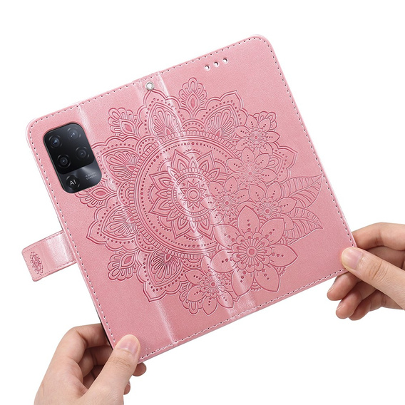Flip case for Oppo Reno5 Z / A94 / A95 5G, Mandala, pink rose gold
