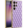 Case for Samsung Galaxy S24 Ultra, Leather Rhombus, purple