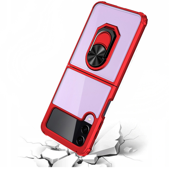 Case for Samsung Galaxy Z Flip4 5G, Clear Ring, red