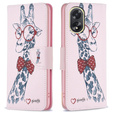 Flip case for Oppo A38 4G / Oppo A18 4G, Wallet, Giraffe pink