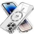 Case for iPhone 14 Pro, Electro MagSafe, silver + Screen Glass