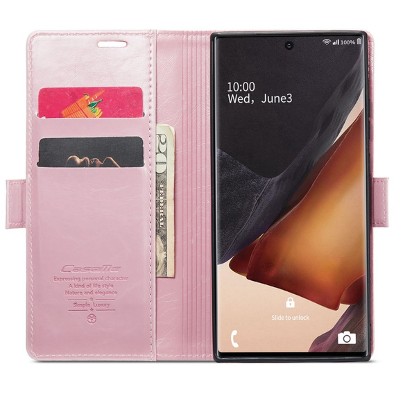 CASEME flip case for Samsung Galaxy Note 20 Ultra, Waxy Textupink, pink