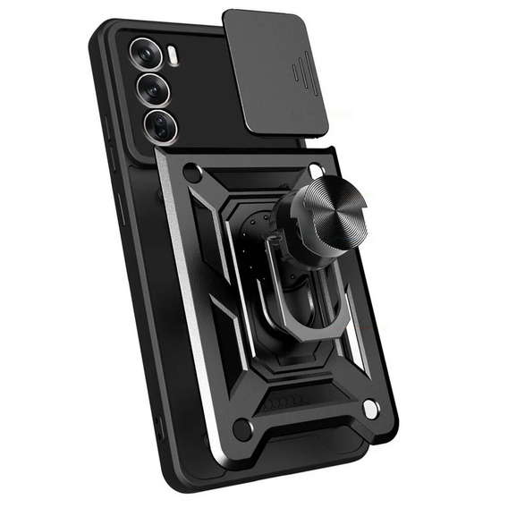 Case for Oppo Reno 12 Pro, CamShield Slide, black