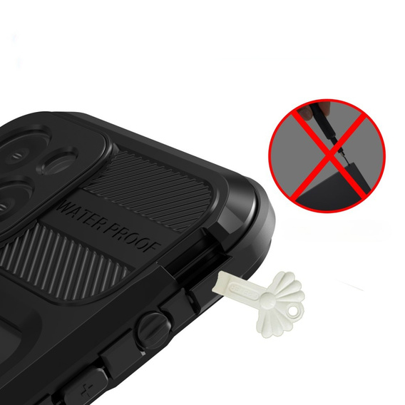 IP68 Waterproof Case for iPhone 14, SHELLBOX MagSafe, black