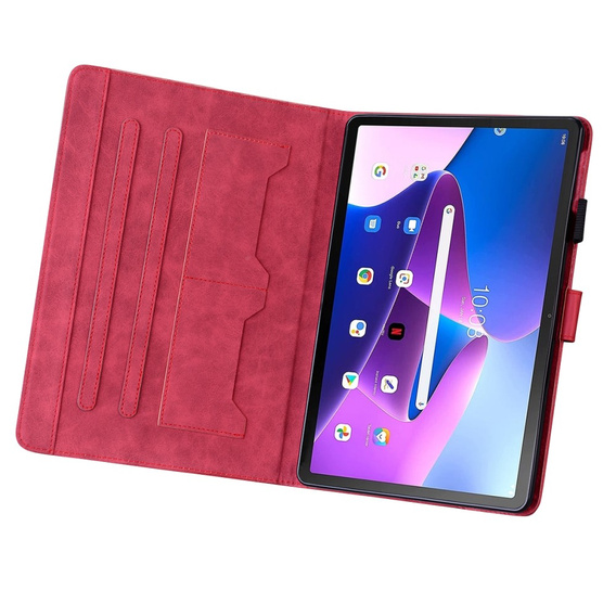 Case for Lenovo Tab M10 Plus 10.6 Gen 3, with flap, animal, red