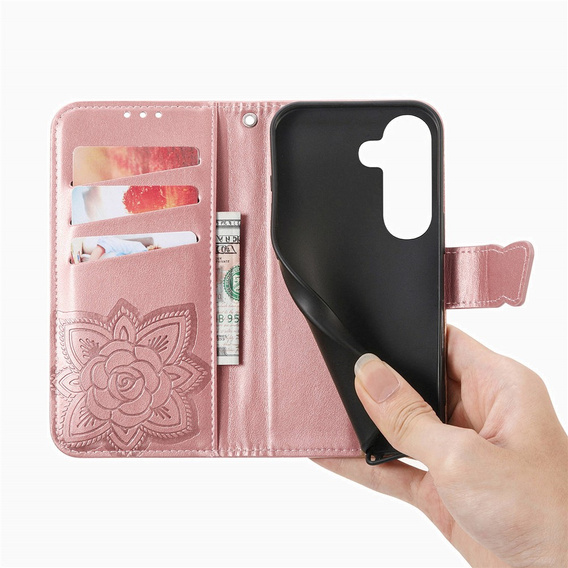 Butterfly flip case for Samsung Galaxy A57 5G, pink