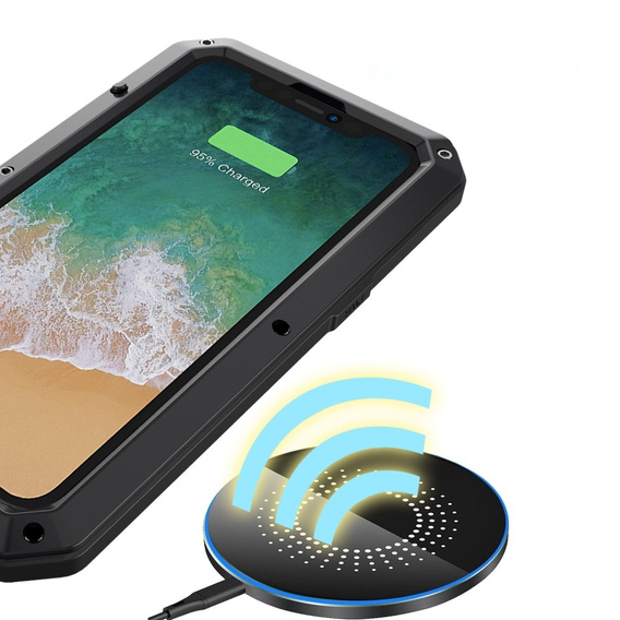 Case for iPhone 15, armoured, with integrated glass, black