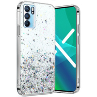 Case for OPPO Reno 6 5G, Glittery, transparent