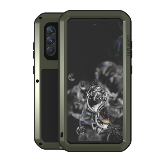 Love Mei Case for Samsung Galaxy S21 FE, armored with glass, green