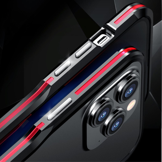 Case LUPHIE for iPhone 15 Pro Max, Armor Bumper, black / red