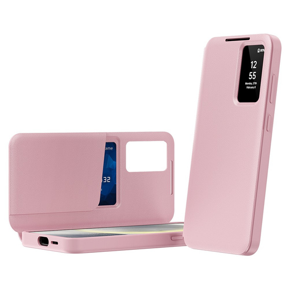 Flip case for Samsung Galaxy S25+ Plus, Smart View Wallet, pink
