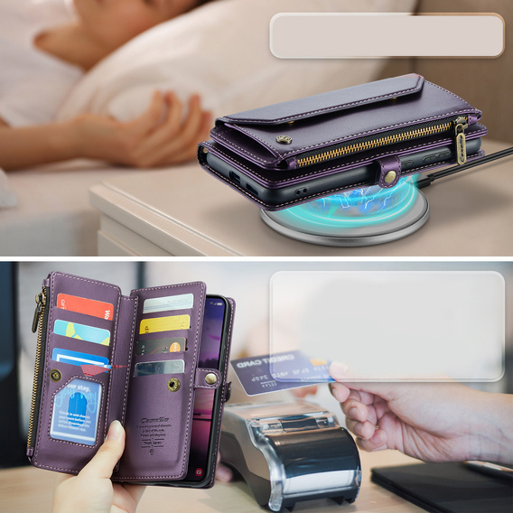 CASEME RFID Leather Wallet Case for Samsung Galaxy S26, purple