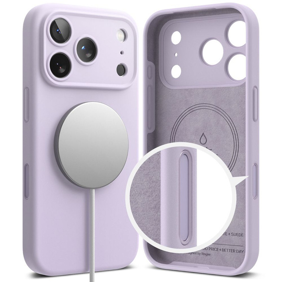 Ringke Case for iPhone 17 Pro Max, Silicone Magnetic MagSafe, Light Purple