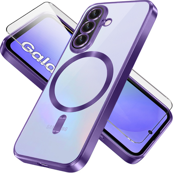 Case for Samsung Galaxy A36, Electro MagSafe, purple + Screen Glass