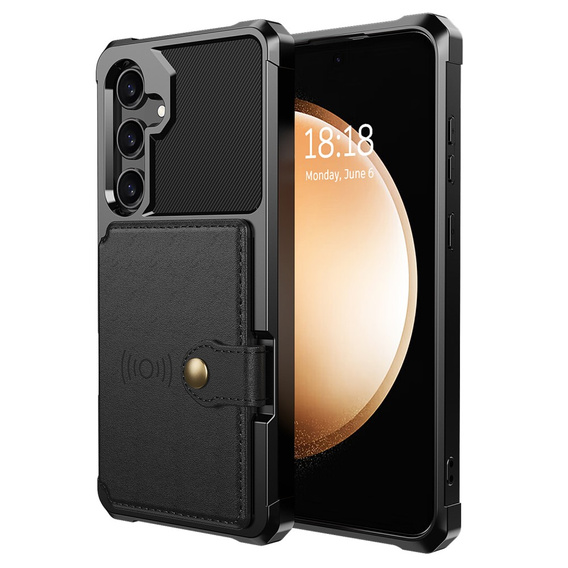 Case for Samsung Galaxy A35 5G, Card Holder Kickstand, black