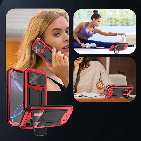 R-JUST armoured case with screen protector and stand for iPhone 17 Pro Max