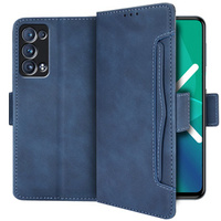 Flip case for Oppo Reno6 Pro 5G, Card Slot, blue