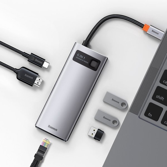 Metal Gleam Series 6-in-1 USB-C Docking Station for USB-C Devices