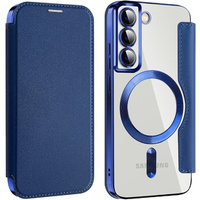 Flip case for Samsung Galaxy S22 5G, RFID Wallet MagSafe CamShield, dark blue