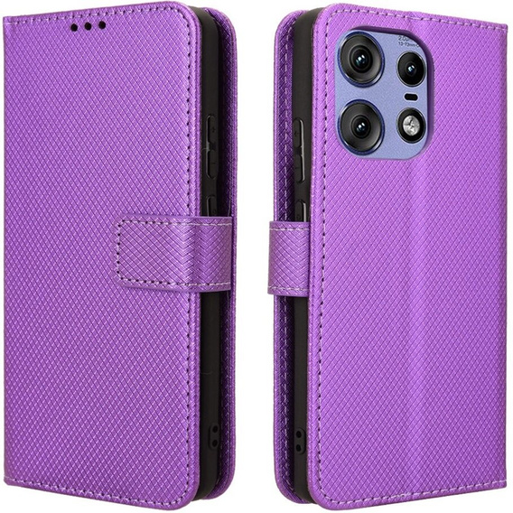 Flip case for Motorola Edge 50 Pro, Wallet Smart Magnet, purple