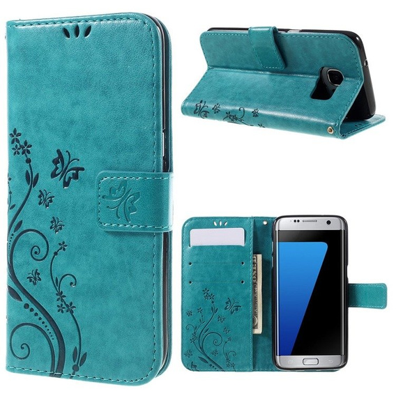 Flip case for Samsung Galaxy S7 Edge, Butterfly, blue