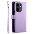 Flip case for Oppo Reno 13F 5G, Wallet Zipper Pocket, purple