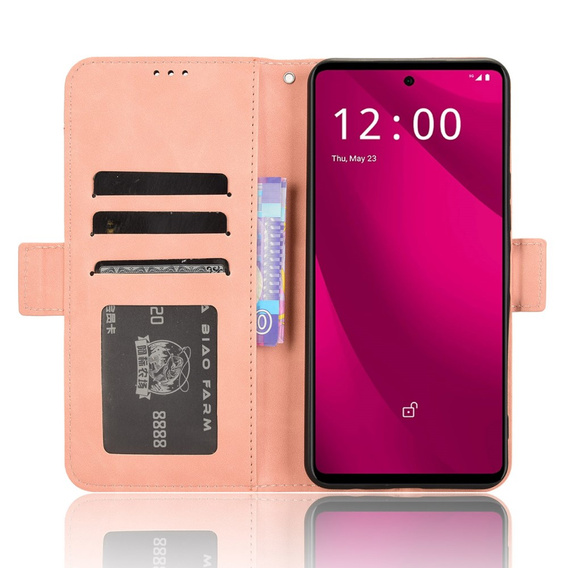 Flip case for T Phone 2 Pro 5G, Card Slot, pink