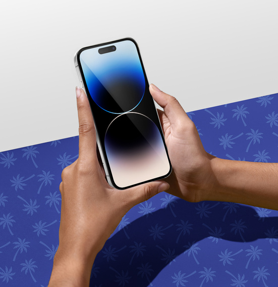 Diamond Palm Tempered Glass for iPhone 14 Pro Max