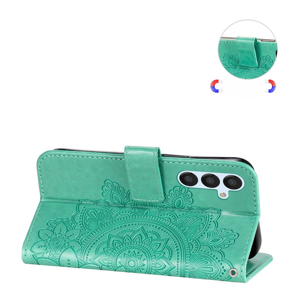 Flip case for Samsung Galaxy A54 5G, Mandala Flower, green