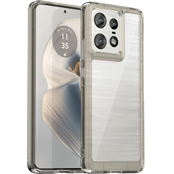 Case for Motorola Edge 50 Pro, Fusion Hybrid, transparent / gray