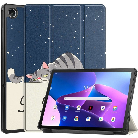 Case for Lenovo Tab M10 Plus 10.6 Gen 3 TB-125F TB-128F, Smartcase, sleeping cat