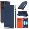 Flip case for Samsung Galaxy S25 Ultra, Litchi Skin Grain, dark blue