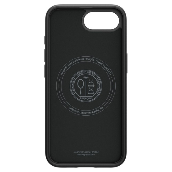Spigen case for iPhone 16E, Liquid Air, black + 9H Tempered Glass