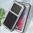 Love Mei Case for Samsung Galaxy A53 5G, armored with glass, silver