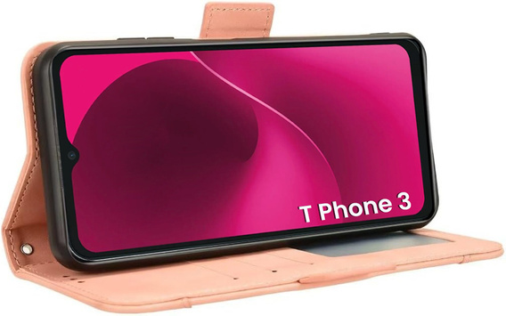 Flip case for T Phone 3 5G, Card Slot, pink