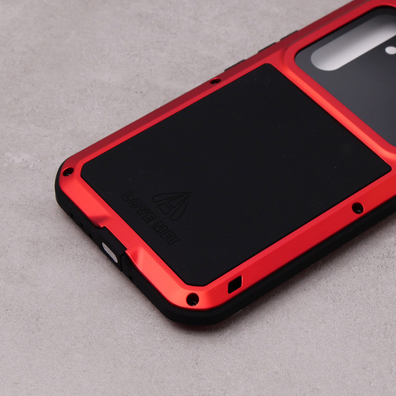 Love Mei Case for Samsung Galaxy A54 5G, armored with glass, red