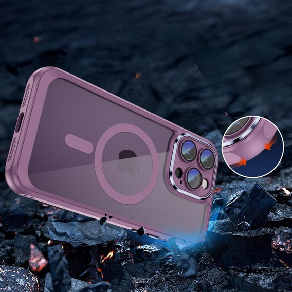 Case for iPhone 14 Pro Max, ERBORD Impact Guard, MagSafe, purple