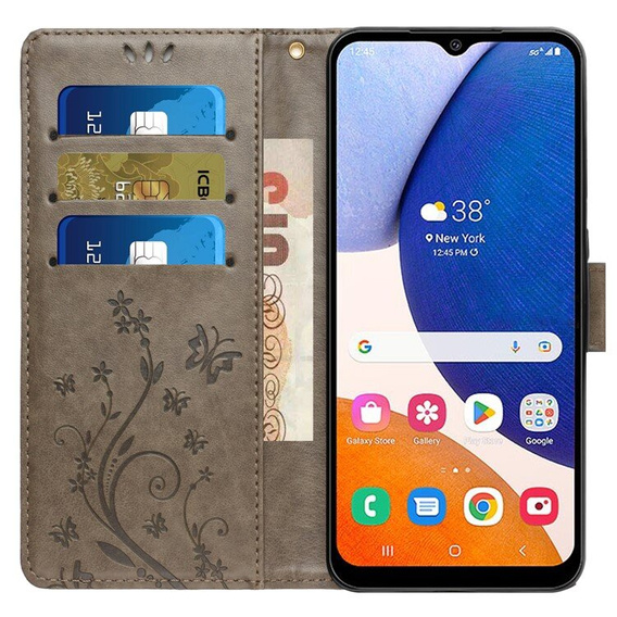 Flip case for Samsung Galaxy A55 5G, Wallet, Butterfly, purple