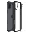 Spigen case for iPhone 16 Plus, Ultra Hybrid, black + 9H Tempered Glass