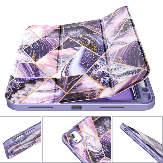 Case for iPad Air 4 10.9 2020 / iPad Pro 11 2020 / 2018, Suritch Full Body Marble, purple