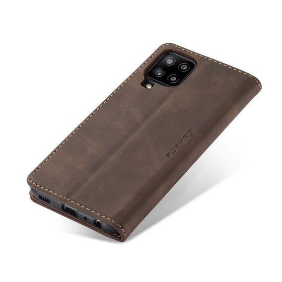 CASEME case for Samsung Galaxy A12 / M12 / A12 2021, Leather Wallet Case, coffee