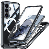 Case for Samsung Galaxy S25 FE, Shockproof, with glass, for MagSafe, black