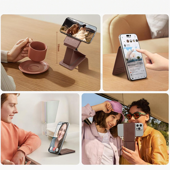 Magnetic wallet with stand and NFC SURITCH function for iPhone 16 Pro