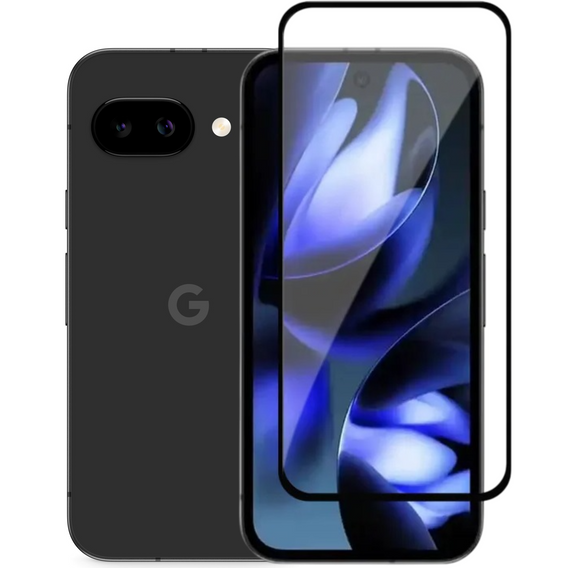 3D Tempered Glass for Google Pixel 9A, black frame