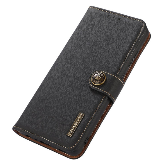 KHAZNEH RFID case for Xiaomi Poco F6 Pro, Litchi Texture, black