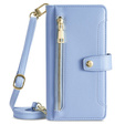 Flip case for Samsung Galaxy M15 5G, Wallet Zipper Pocket, blue