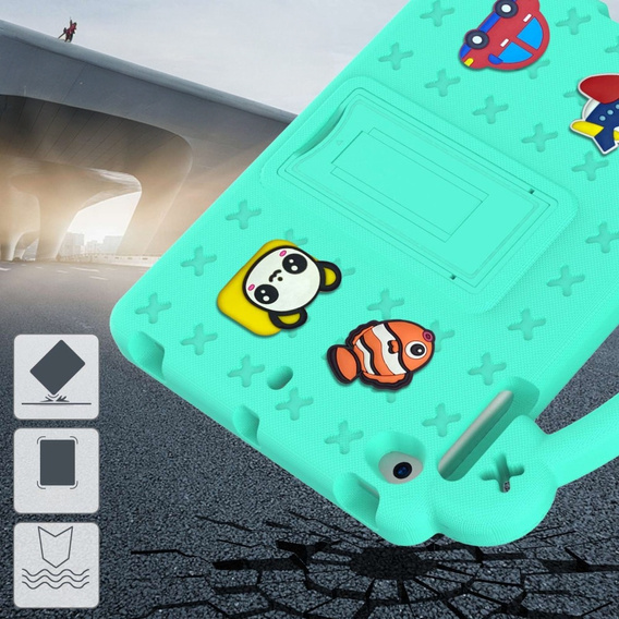 Children's case for iPad mini 7.9" 2019/2015/2014/2013/2012 (5/4/3/2/1 gen.), Cute Patterns, with stand, green