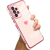 Case for Samsung Galaxy A53 5G, Electro heart, pink rose gold